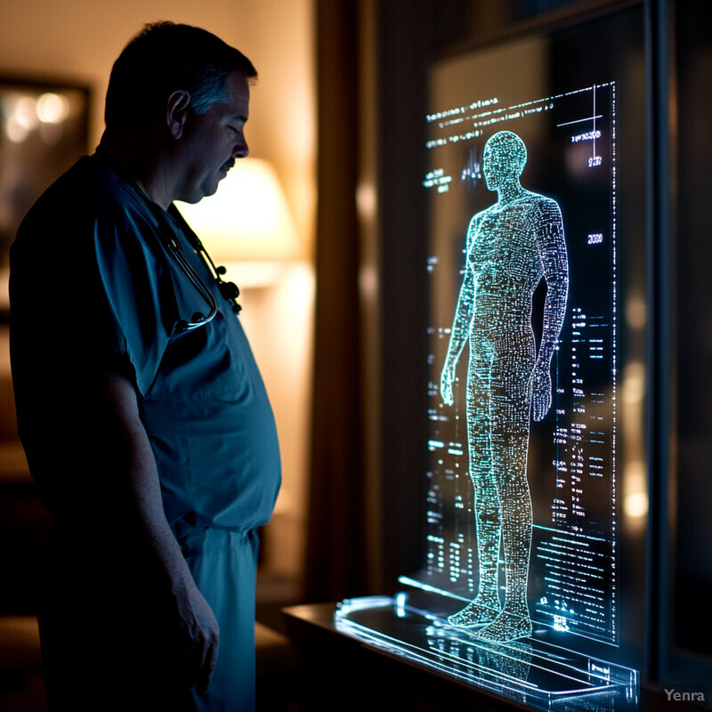 An older man is looking at something on the floor in a living room or office setting.