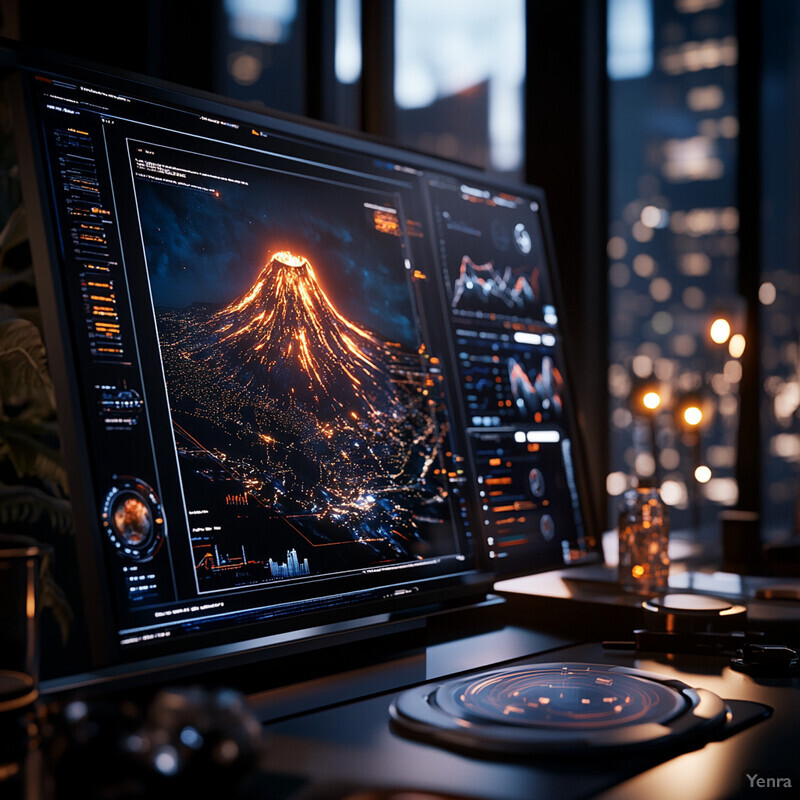 Computer monitor displaying two screens with various charts and graphs.