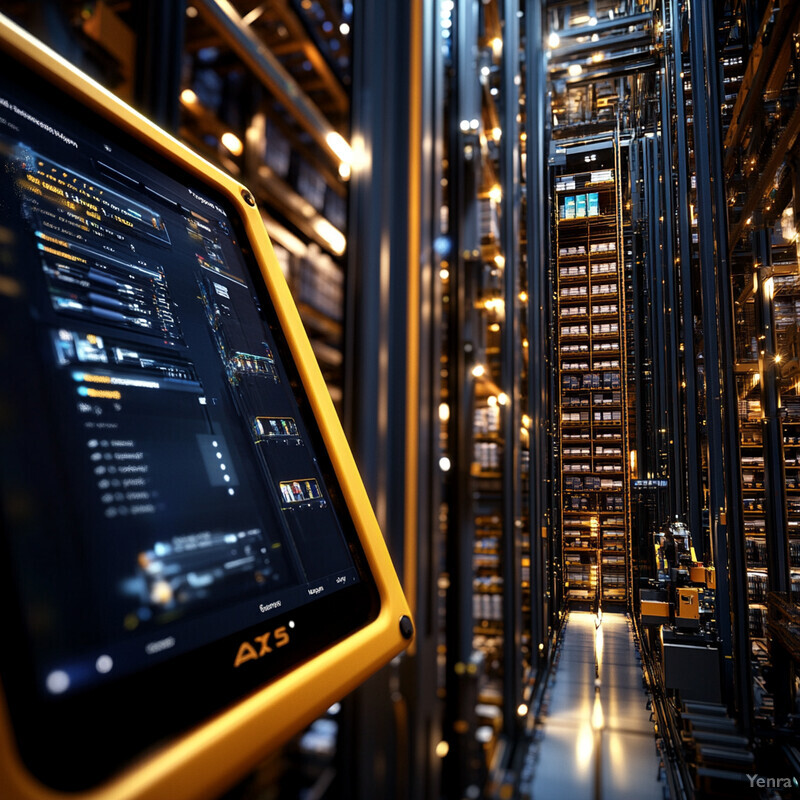 Automated Storage and Retrieval System (AS/RS) integration in a warehouse setting.