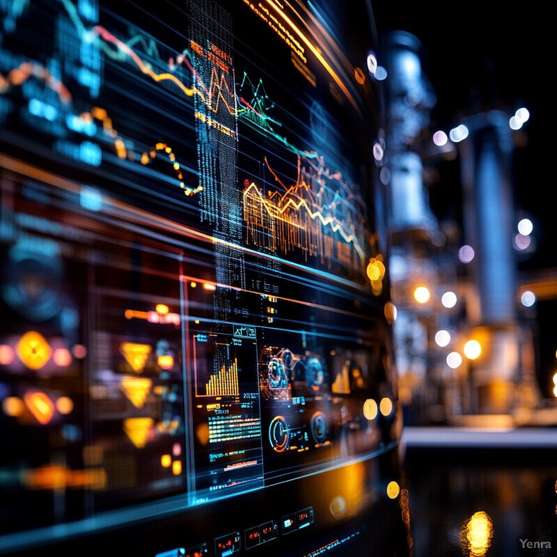 Real-Time Emissions Monitoring and Control system with a large screen displaying graphs and charts.