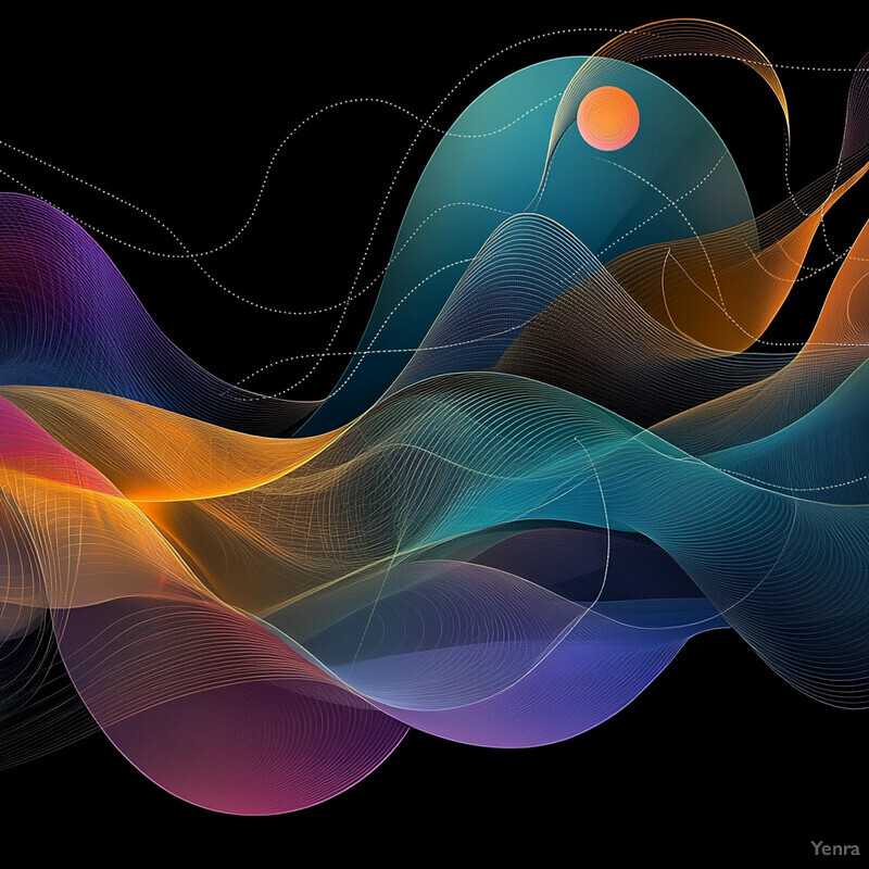 Abstract illustration of swirling shapes and lines