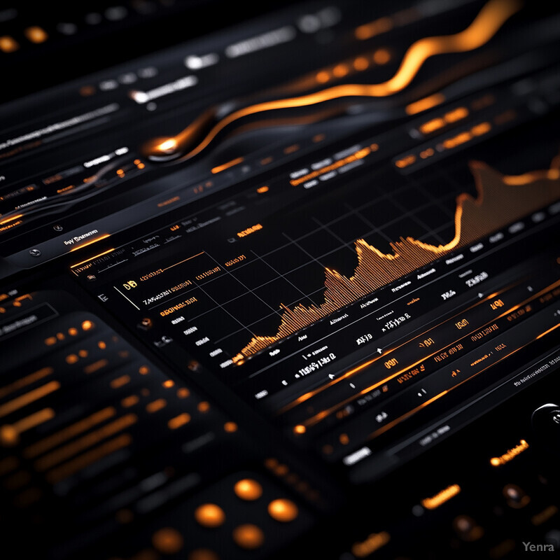 A complex visual representation of data analysis, featuring multiple graphs and charts with text annotations.