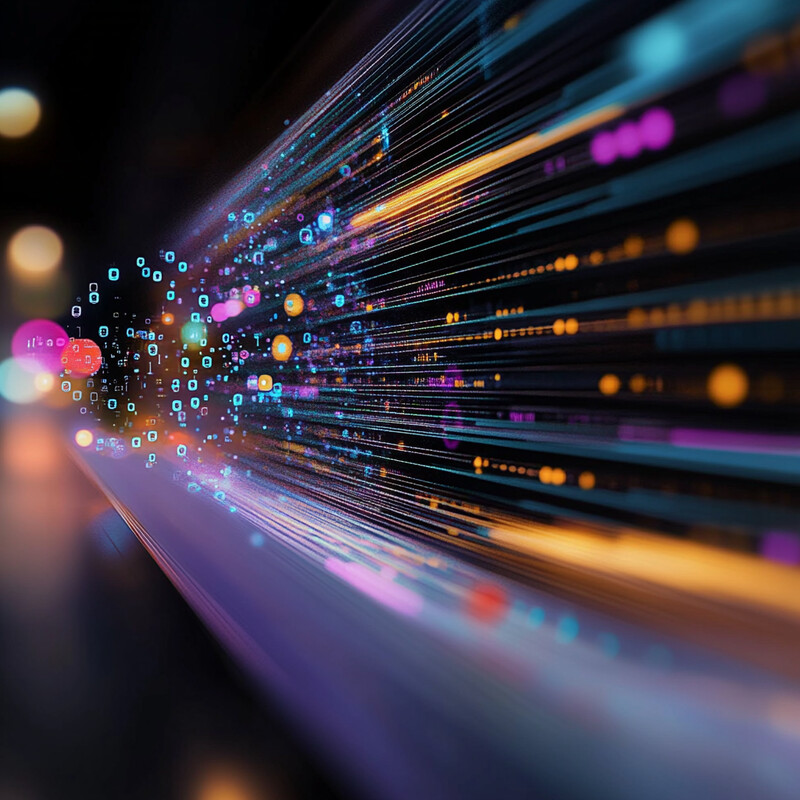 Abstract representation of data transmission or communication