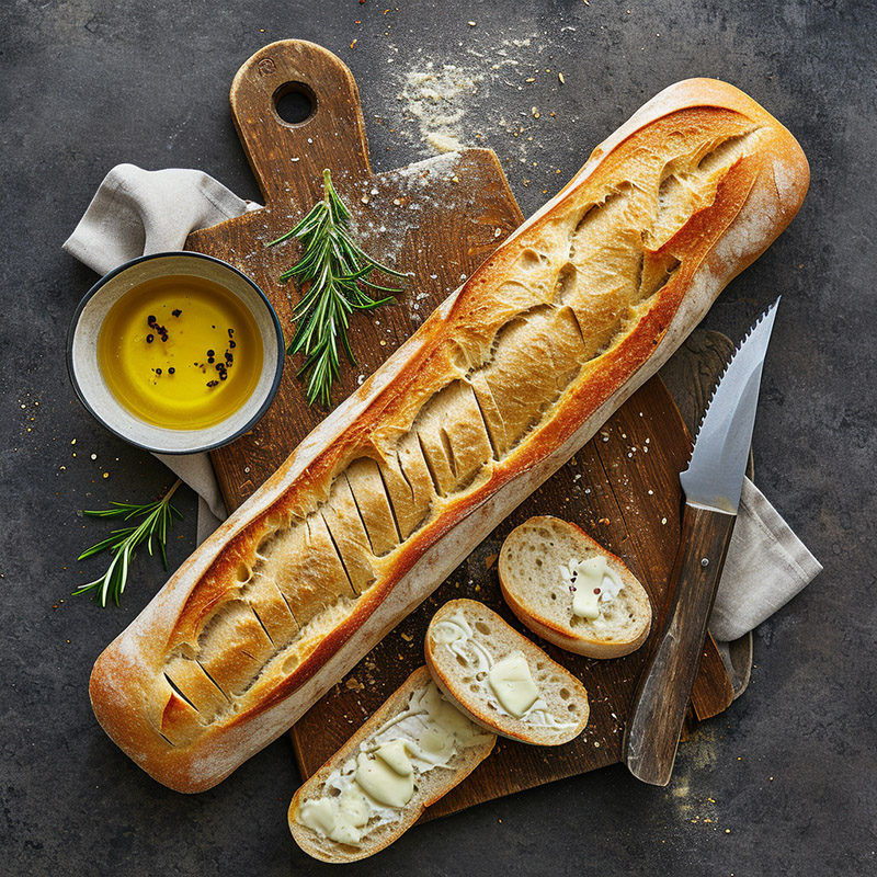 Whole and Sliced Baguettes