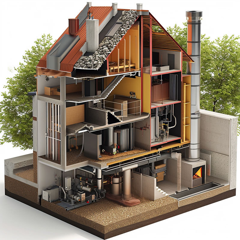 Biomass boiler cross section