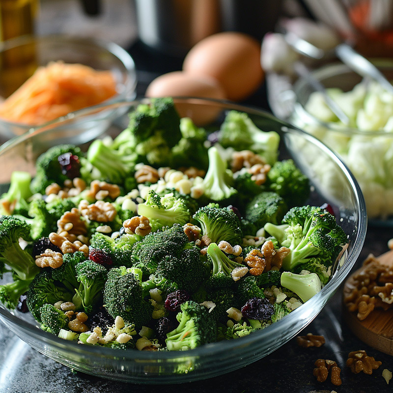 Healthy Broccoli Salad Preparation