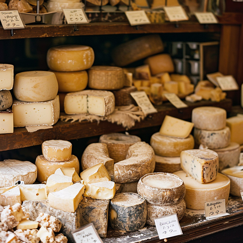 Cheese Shop with a Variety of Cheeses