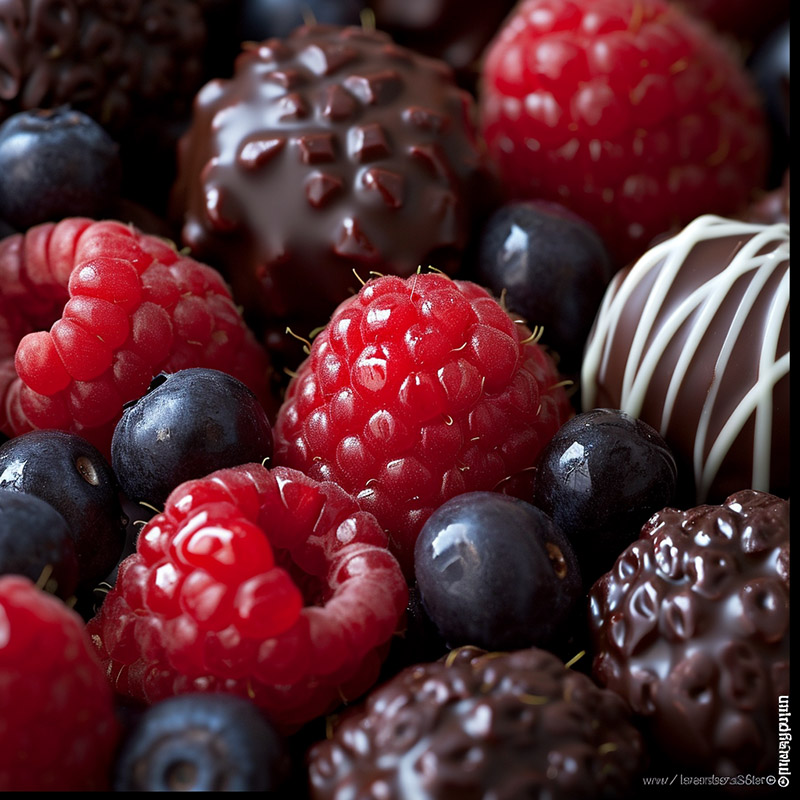 Close-Up of Assorted Chocolate-Covered Berries