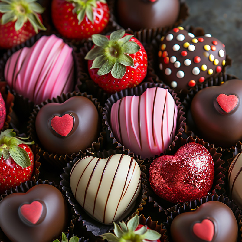 Valentine-Themed Chocolate-Covered Berries