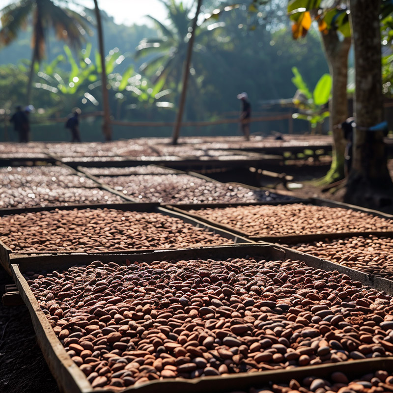 Drying Cocoa Beans in the Sun