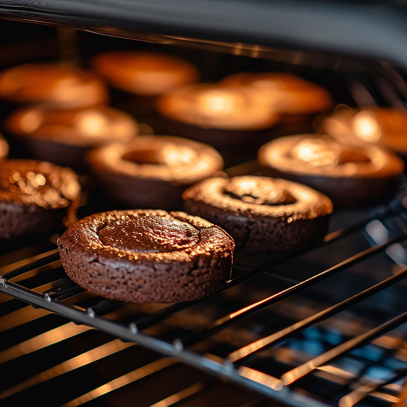 Chocolate Soufflé Baking in the Oven