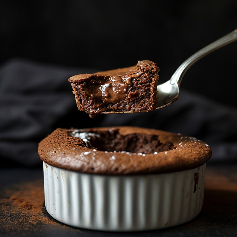 Cross-Section of a Chocolate Soufflé