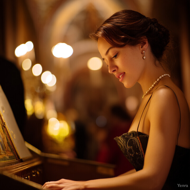 Side-profile view of a woman in candlelight