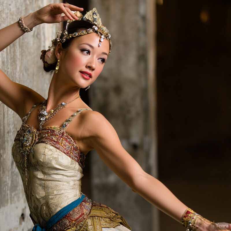 A ballerina posing elegantly