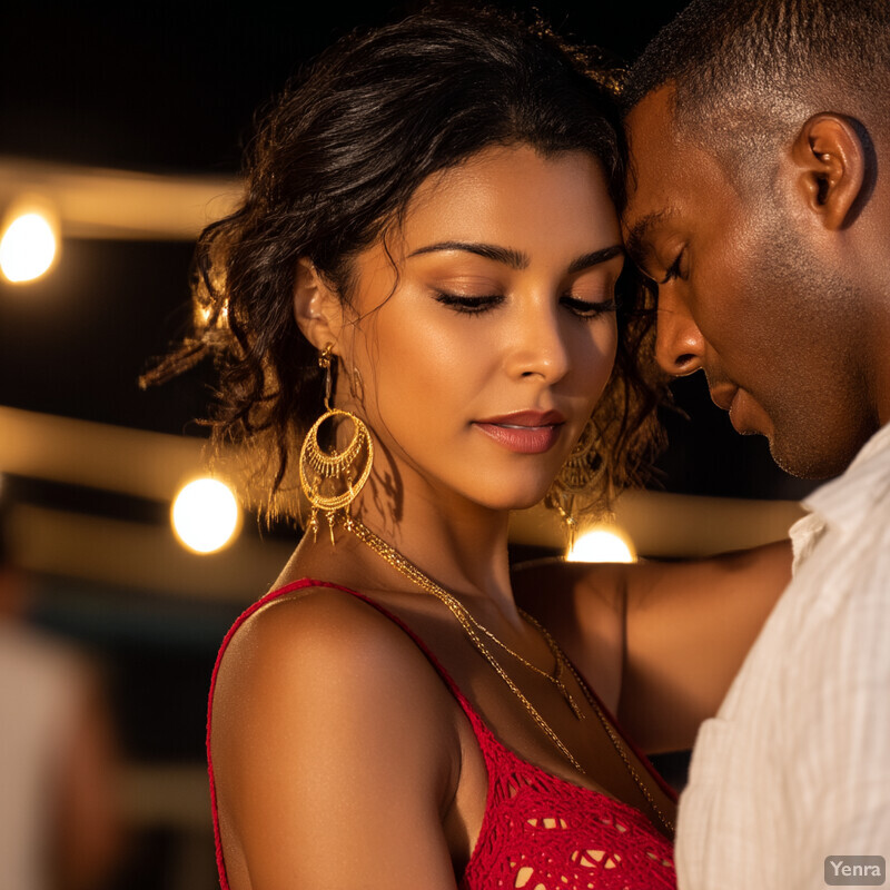 Romantic Moment Between Man and Woman