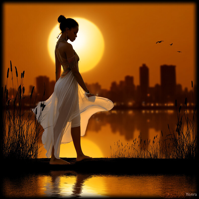 Woman in White Dress