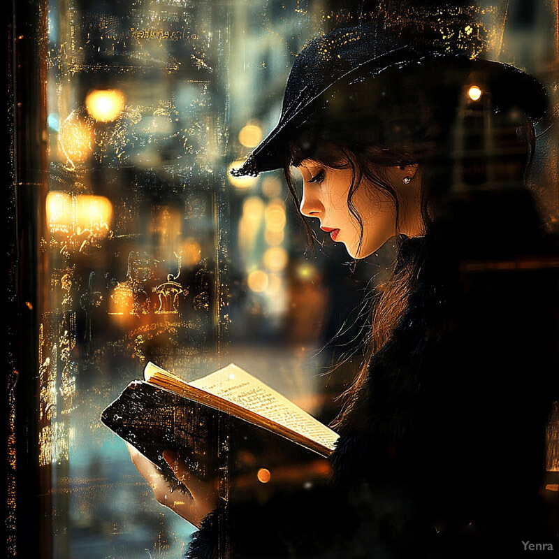 An elderly woman sits in a chair, lost in thought, gazing out the window at what seems to be a rainy day outside.