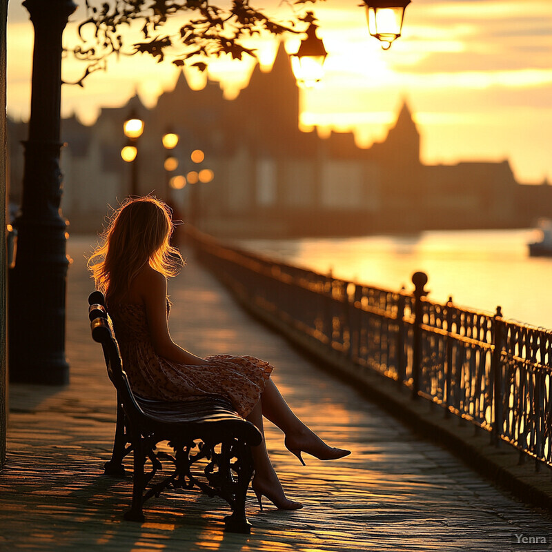 Silhouette of Saint-Malo in Brittany, France at sunset