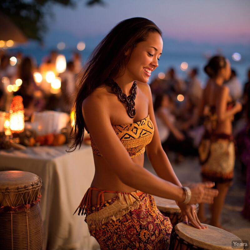 A woman stands confidently on a dock overlooking a serene body of water.