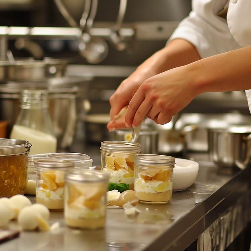 Preparation of Foie Gras Parfait in the Kitchen