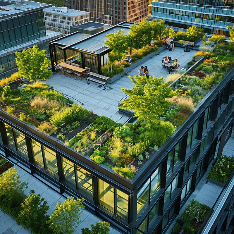 Green Roof in a Commercial District