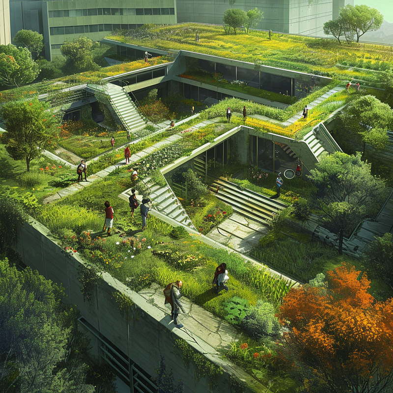 Educational Institution with a Green Roof
