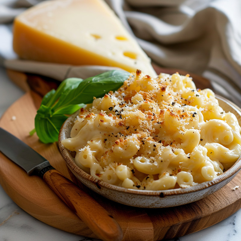 Fontina Cheese in a Mac and Cheese Dish