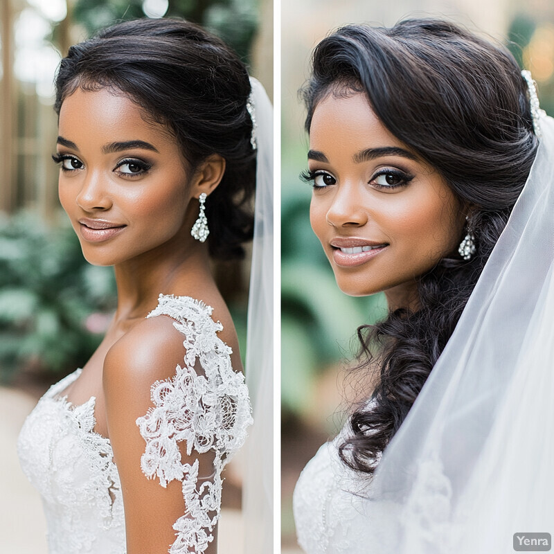 African American woman in wedding attire