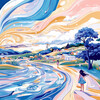 Vibrant Whimsical Waves 3