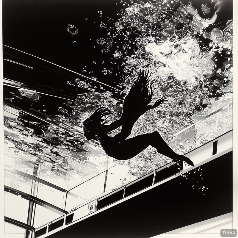 A diver in mid-air, captured from below and above simultaneously.