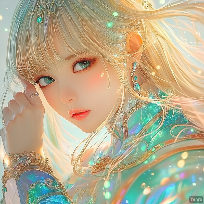 Anime-style illustration of a young girl with blonde hair and blue eyes.