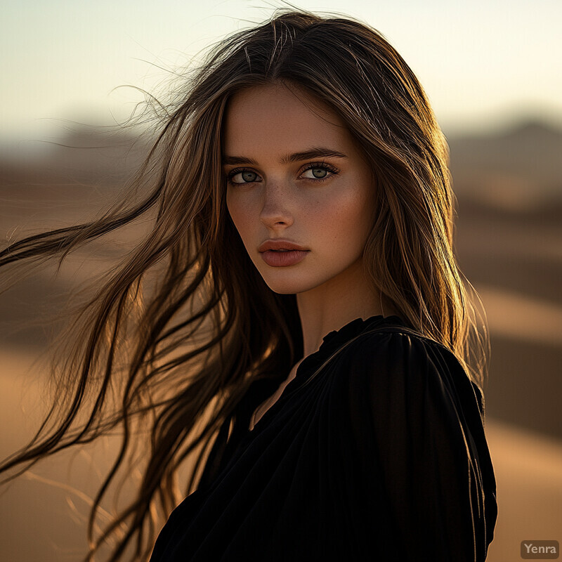 Young woman gazing directly at the camera