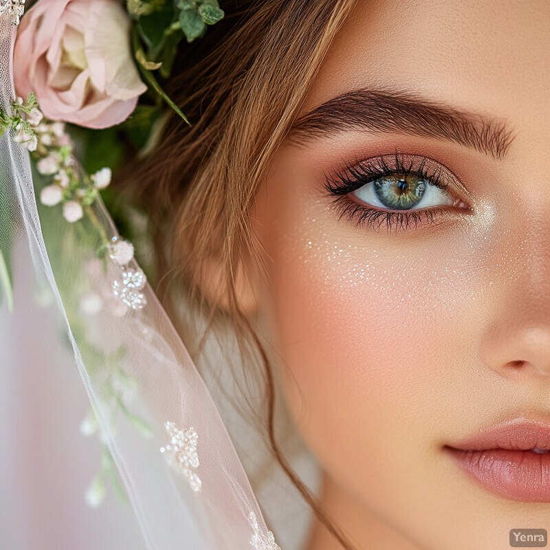 Close-up of a woman's face during a wedding ceremony