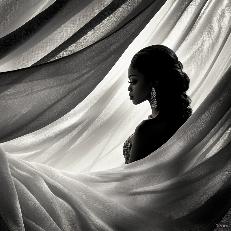 A black woman exudes confidence and elegance in a formal gown