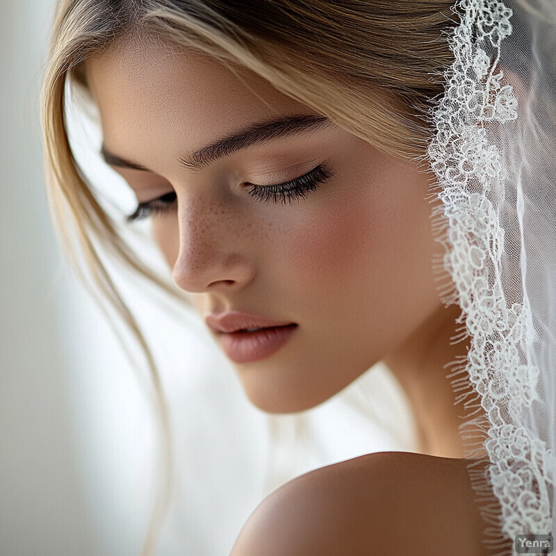 Close-up portrait of a young woman on her wedding day