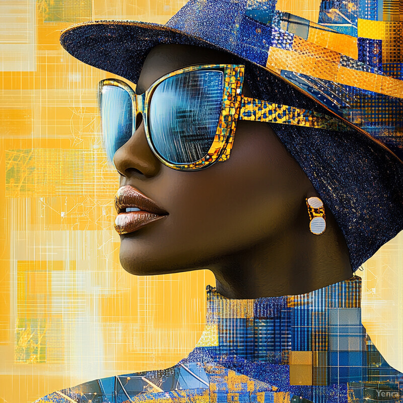 African American woman's face and neck adorned with various accessories