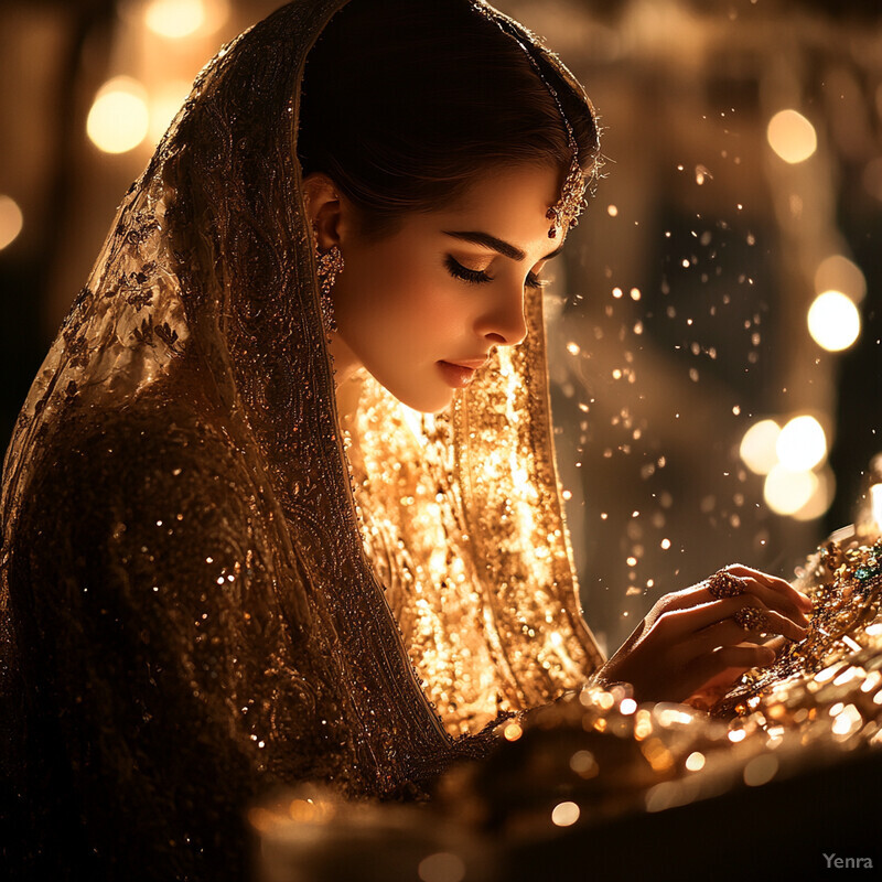 A woman in traditional Indian attire posing elegantly