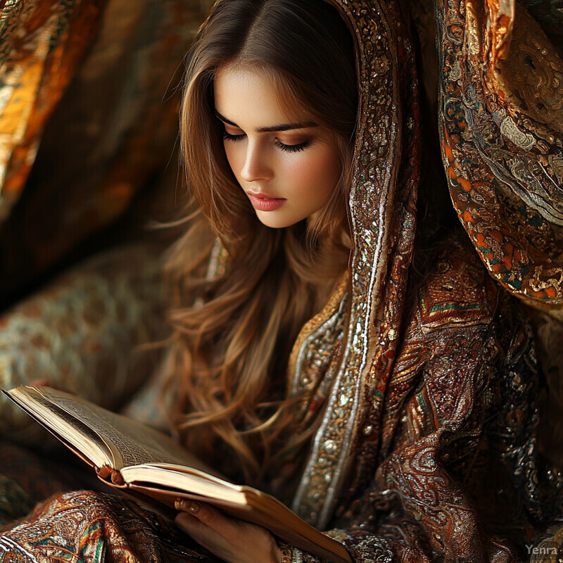 A woman sitting on the floor reading a book