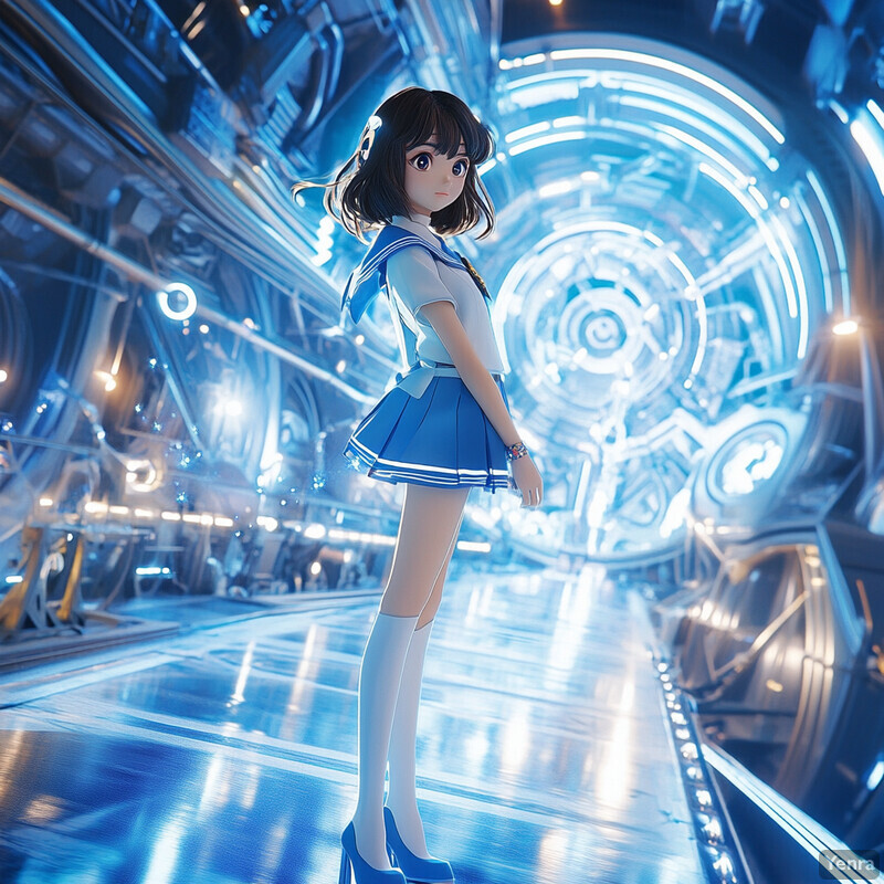 Anime-style girl in futuristic setting