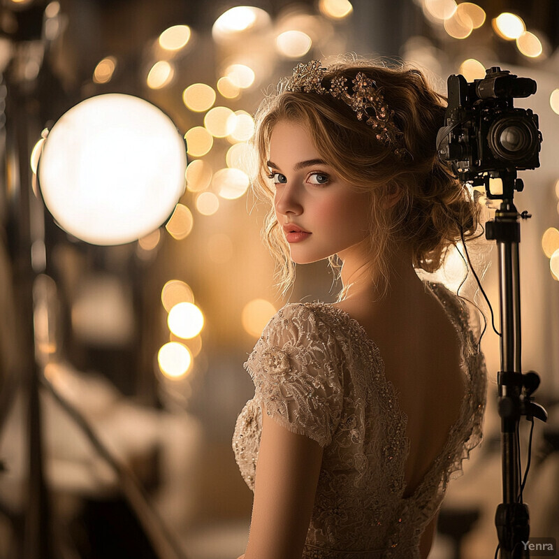 A young woman in a wedding dress posing for a photograph