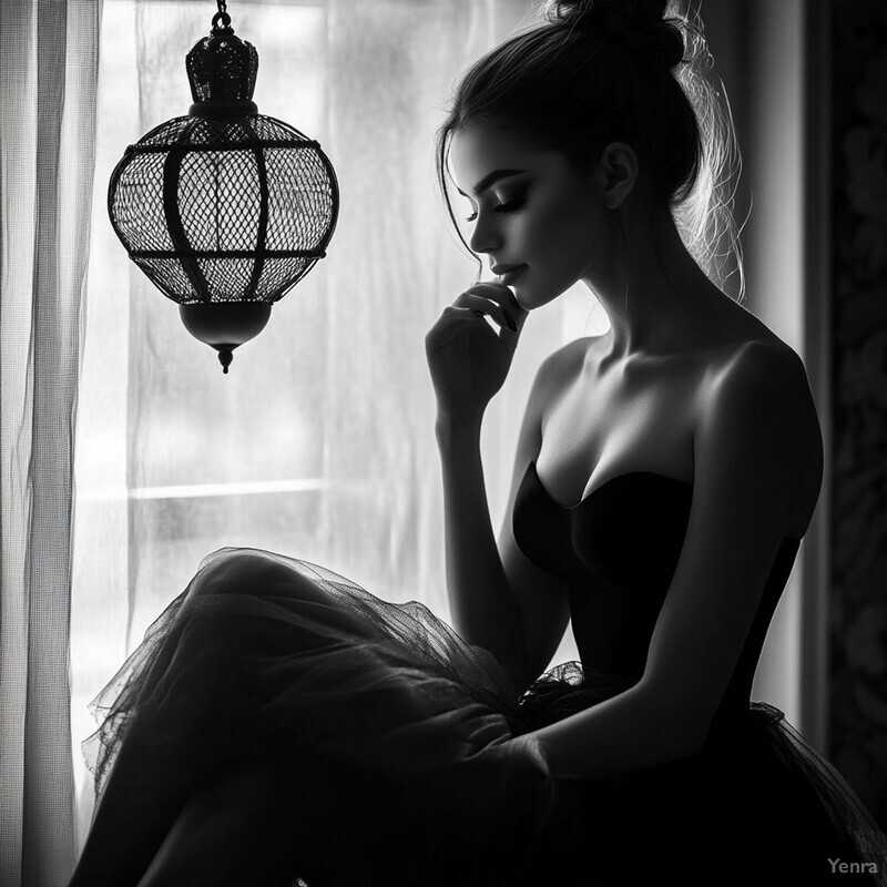 Serene Silhouettes: A contemplative woman by the window