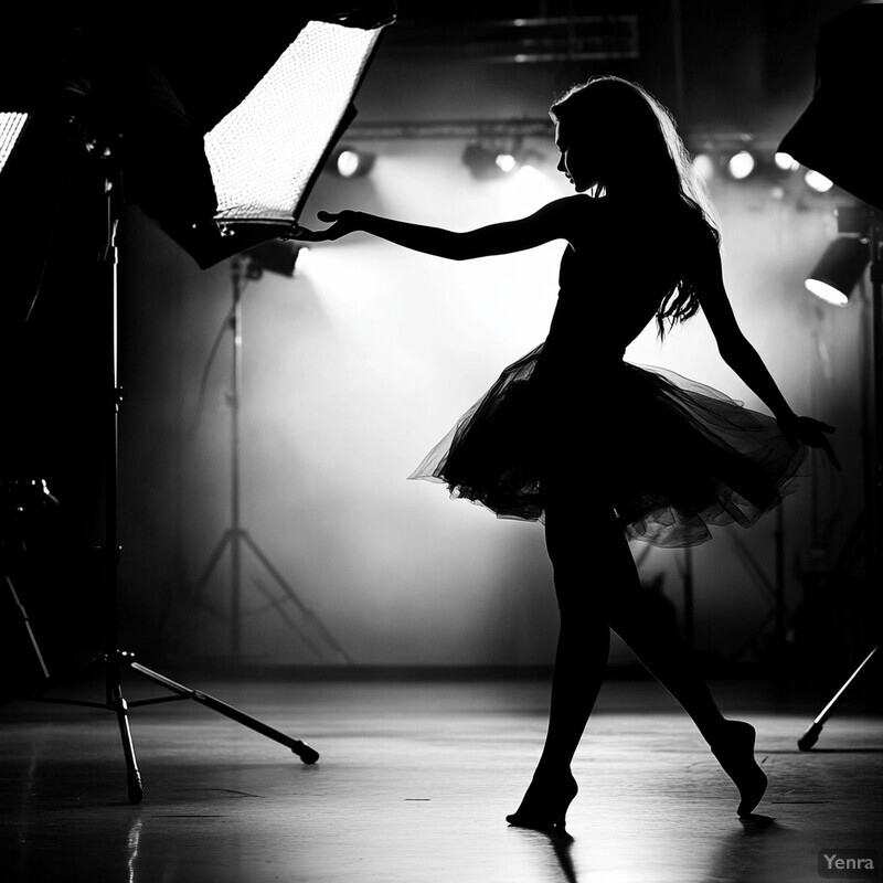 A woman in a ballet pose with a soft and natural lighting