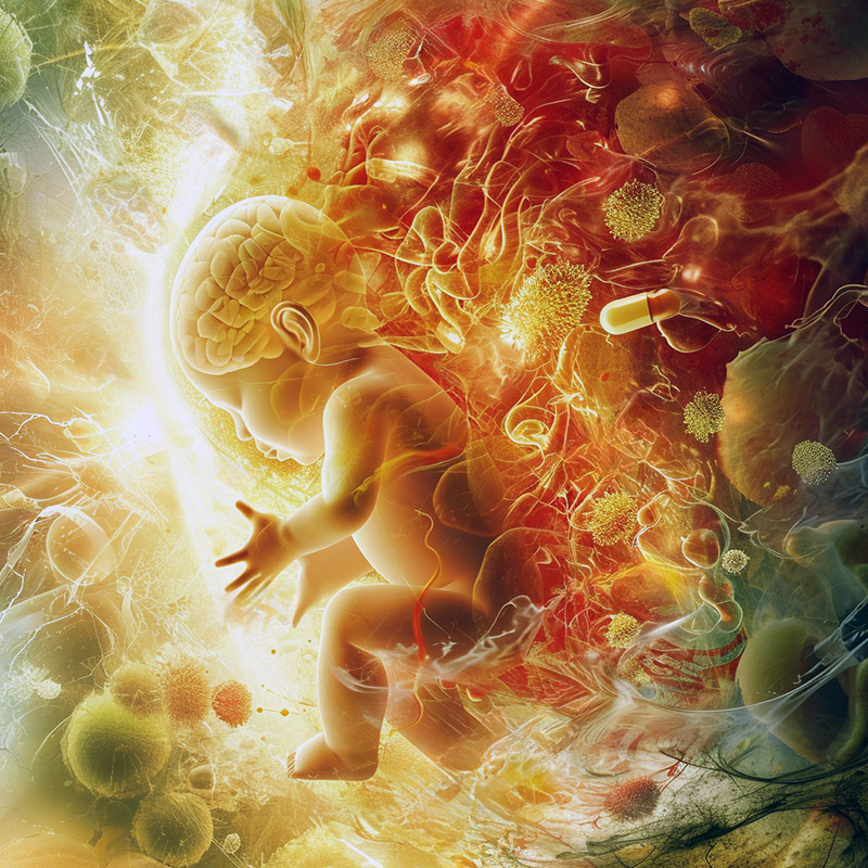 Prenatal Vitamins and Baby Development Illustration