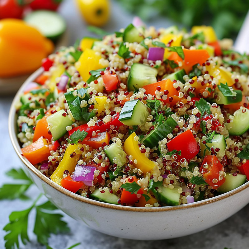 Quinoa Salad with Fresh Vegetables and Herbs