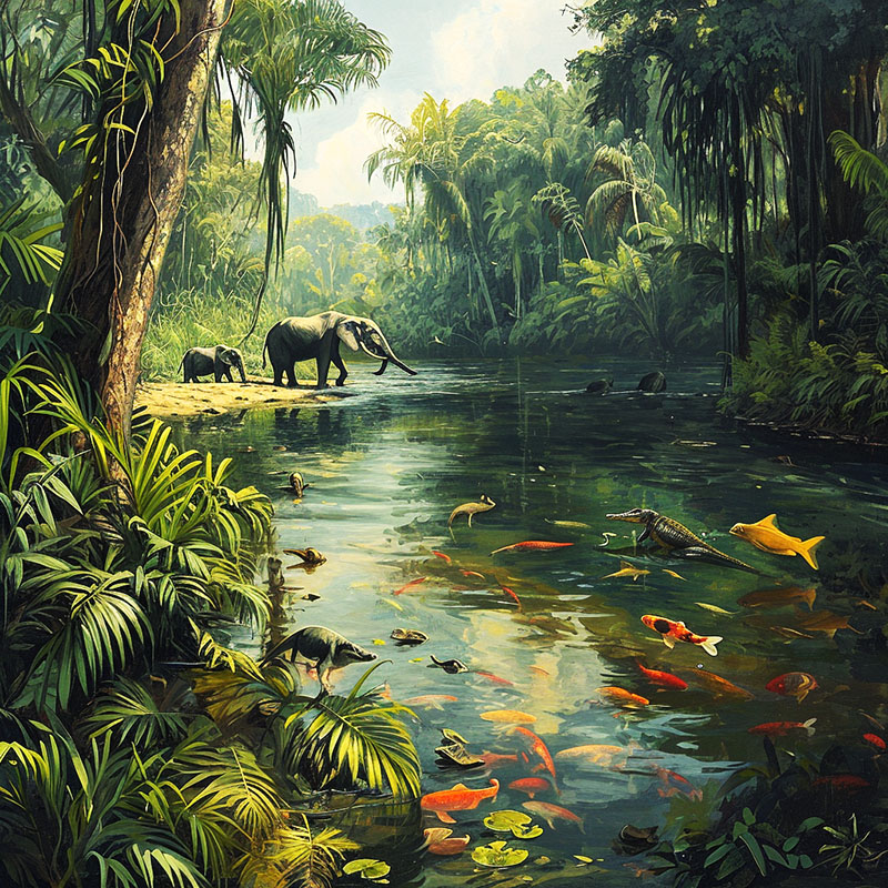 Rainforest River Ecosystem