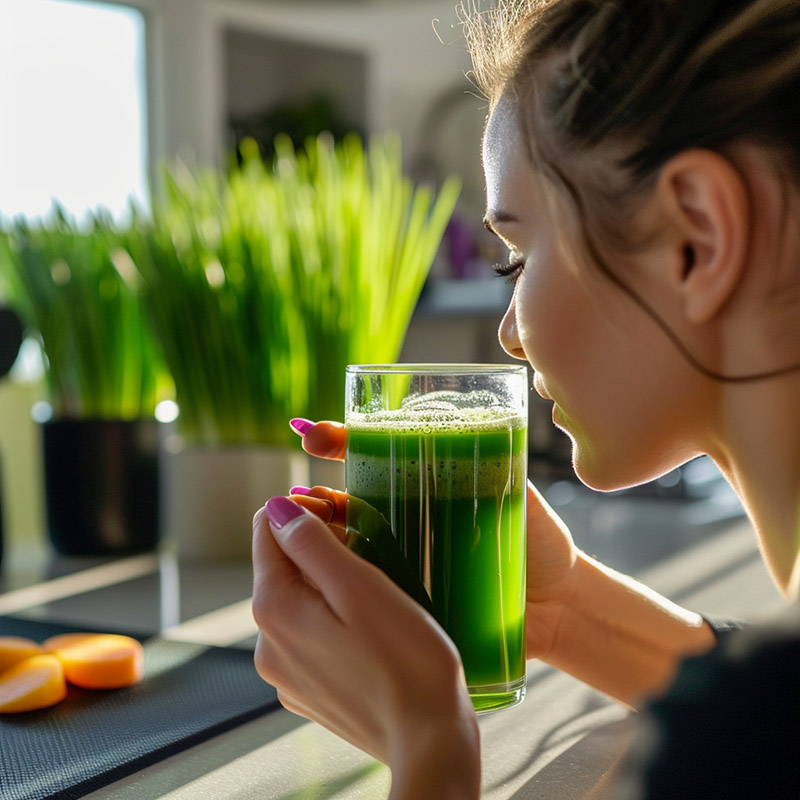 Healthy Morning Routine with Wheatgrass