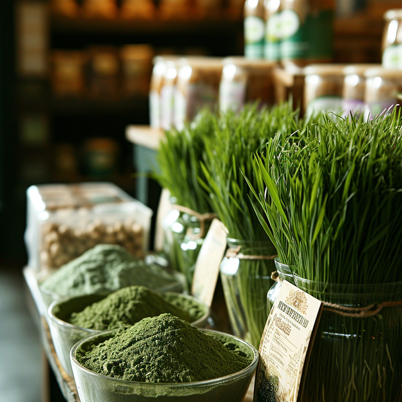 Wheatgrass at a Health Food Store