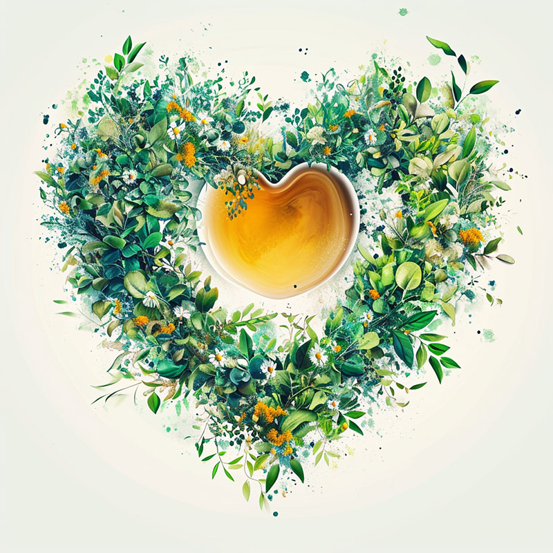 Artistic Interpretation of White Tea Benefits
