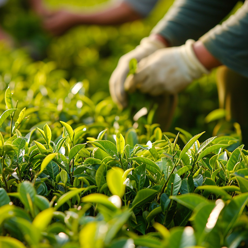 Harvesting White Tea Leaves