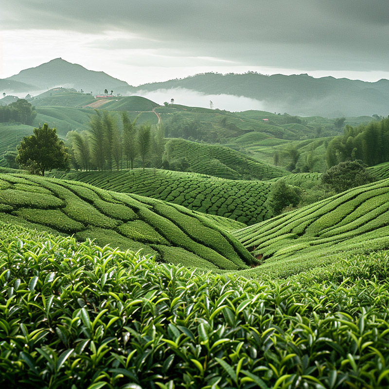 White Tea Plantation Landscape